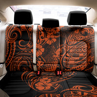 Hawaii Pineapple Back Car Seat Cover Paradise Flowers Pacific With Orange Polynesian Tribal