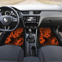 Hawaii Pineapple Car Mats Paradise Flowers Pacific With Orange Polynesian Tribal LT01 - Polynesian Pride