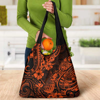 Hawaii Pineapple Grocery Bag Paradise Flowers Pacific With Orange Polynesian Tribal LT01 - Polynesian Pride