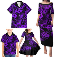 Hawaii Pineapple Family Matching Puletasi Dress and Hawaiian Shirt Polynesian Pattern Purple Version LT01 - Polynesian Pride