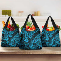Hawaii Pineapple Grocery Bag Polynesian Pattern Sky Blue Version LT01 3-pack One Size Blue - Polynesian Pride