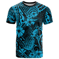 Hawaii Pineapple T Shirt Polynesian Pattern Sky Blue Version LT01 Blue - Polynesian Pride