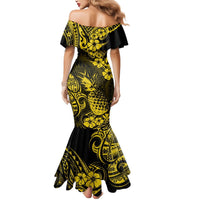 Hawaii Pineapple Mermaid Dress Polynesian Pattern Yellow Version LT01 - Polynesian Pride