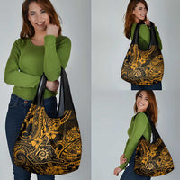 Hawaii Shaka Sign Grocery Bag With Polynesian Hibiscus Gold Unique LT01 - Polynesian Pride