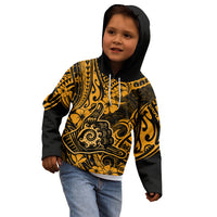 Hawaii Shaka Sign Kid Hoodie With Polynesian Hibiscus Gold Unique LT01 - Polynesian Pride