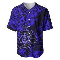 Hawaii Shaka Sign Baseball Jersey With Polynesian Hibiscus Navy Blue Unique LT01 Blue - Polynesian Pride