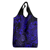 Hawaii Shaka Sign Grocery Bag With Polynesian Hibiscus Navy Blue Unique LT01 - Polynesian Pride