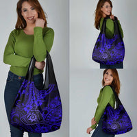 Hawaii Shaka Sign Grocery Bag With Polynesian Hibiscus Navy Blue Unique LT01 - Polynesian Pride