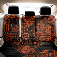 Hawaii Shaka Sign Back Car Seat Cover With Polynesian Hibiscus Orange Unique