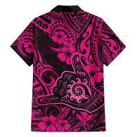 Hawaii Shaka Sign Hawaiian Shirt With Polynesian Hibiscus Pink Unique LT01 - Polynesian Pride