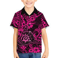 Hawaii Shaka Sign Hawaiian Shirt With Polynesian Hibiscus Pink Unique LT01 - Polynesian Pride