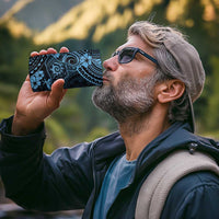Hawaii Shaka Sign 4 in 1 Can Cooler Tumbler Polynesian Pattern Sky Blue Version