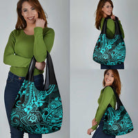Hawaii Shaka Sign Grocery Bag Polynesian Pattern Turquoise Version LT01 - Polynesian Pride