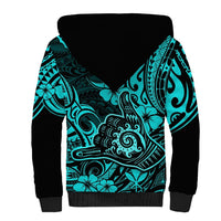 Hawaii Shaka Sign Sherpa Hoodie Polynesian Pattern Turquoise Version LT01 - Polynesian Pride