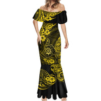 Hawaii Shaka Sign Mermaid Dress Polynesian Pattern Yellow Version LT01 - Polynesian Pride