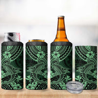 Hawaii Shark 4 in 1 Can Cooler Tumbler Polynesian Pattern Green Version