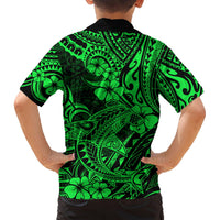 Hawaii Shark Hawaiian Shirt Polynesian Pattern Green Version LT01 - Polynesian Pride