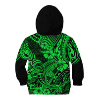 Hawaii Shark Kid Hoodie Polynesian Pattern Green Version LT01 - Polynesian Pride
