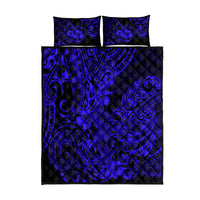 Hawaii Shark Quilt Bed Set Polynesian Pattern Navy Blue Version LT01 Blue - Polynesian Pride