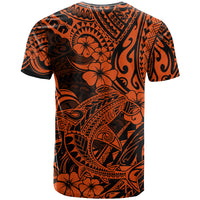 Hawaii Shark T Shirt Polynesian Pattern Orange Version LT01 - Polynesian Pride