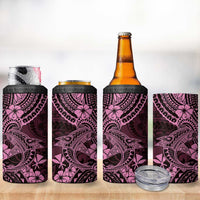 Hawaii Shark 4 in 1 Can Cooler Tumbler Polynesian Pattern Pink Version