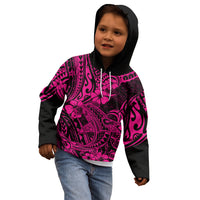 Hawaii Shark Kid Hoodie Polynesian Pattern Pink Version LT01 - Polynesian Pride