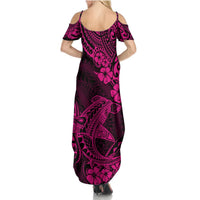 Hawaii Shark Summer Maxi Dress Polynesian Pattern Pink Version LT01 - Polynesian Pride