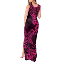 Hawaii Shark Tank Maxi Dress Polynesian Pattern Pink Version LT01 - Polynesian Pride