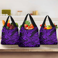 Hawaii Shark Grocery Bag Polynesian Pattern Purple Version LT01 3-pack One Size Purple - Polynesian Pride