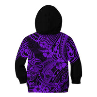 Hawaii Shark Kid Hoodie Polynesian Pattern Purple Version LT01 - Polynesian Pride