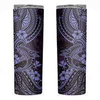 Hawaii Shark Skinny Tumbler Polynesian Pattern Purple Version