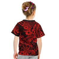 Hawaii Shark Kid T Shirt Polynesian Pattern Red Version LT01 - Polynesian Pride