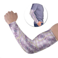 Pua Kalaunu Lei Arm Sleeves Palaka Pattern LT01 Set of 2 Purple - Polynesian Pride