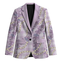 Pua Kalaunu Lei Blazer Palaka Pattern LT01 Unisex Purple - Polynesian Pride