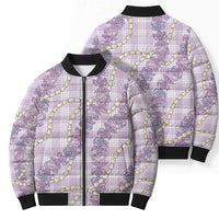 Pua Kalaunu Lei Bomber Puffer Jacket Palaka Pattern LT01 - Polynesian Pride