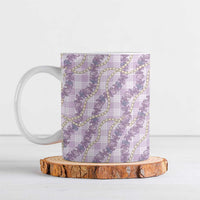 Pua Kalaunu Lei Ceramic Mug Palaka Pattern LT01 Purple - Polynesian Pride