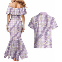 Pua Kalaunu Lei Couples Matching Mermaid Dress and Hawaiian Shirt Palaka Pattern LT01 - Polynesian Pride