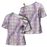 Pua Kalaunu Lei Cross Shoulder Shirt Palaka Pattern LT01 - Polynesian Pride