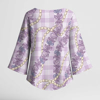 Pua Kalaunu Lei Kimono Sleeve Blouse Palaka Pattern LT01 - Polynesian Pride
