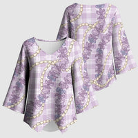 Pua Kalaunu Lei Kimono Sleeve Blouse Palaka Pattern LT01 - Polynesian Pride