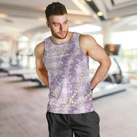 Pua Kalaunu Lei Men Tank Top Palaka Pattern LT01 Purple - Polynesian Pride