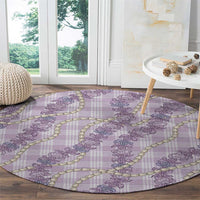 Pua Kalaunu Lei Round Carpet Palaka Pattern LT01 - Polynesian Pride