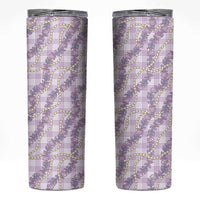 Pua Kalaunu Lei Skinny Tumbler Palaka Pattern LT01 Purple - Polynesian Pride