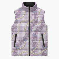 Pua Kalaunu Lei Sleeveless Puffer Jacket Palaka Pattern LT01 Unisex Purple - Polynesian Pride