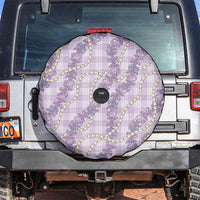 Pua Kalaunu Lei Spare Tire Cover Palaka Pattern LT01 Purple - Polynesian Pride