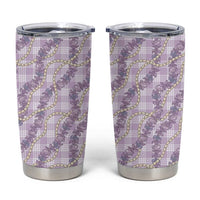 Pua Kalaunu Lei Tumbler Cup Palaka Pattern LT01 Purple - Polynesian Pride