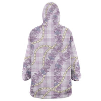 Pua Kalaunu Lei Wearable Blanket Hoodie Palaka Pattern LT01 - Polynesian Pride