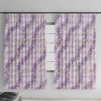 Pua Kalaunu Lei Window Curtain Palaka Pattern LT01 With Hooks Purple - Polynesian Pride