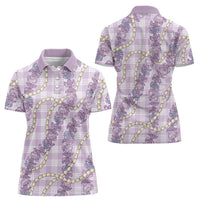 Pua Kalaunu Lei Women Polo Shirt Palaka Pattern LT01 - Polynesian Pride