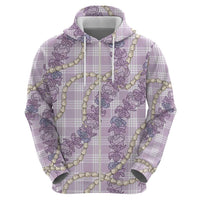 Pua Kalaunu Lei Zip Hoodie Palaka Pattern LT01 - Polynesian Pride